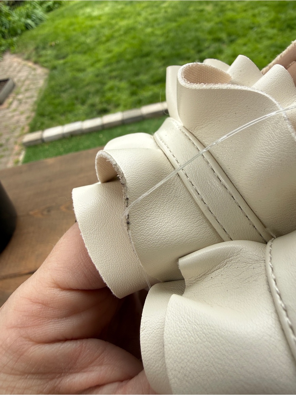 Esprit Off-White Ruffle Espadrille Slide Sandals - Picture 4 of 8